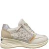 SUSST WOMENS WEDGE ZIP LACE TRAINER - OFF WHITE